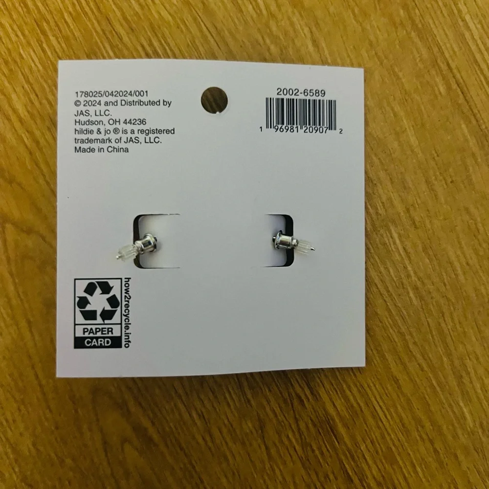 Hildie & Jo Silver Hoop Earrings with Pearl Charm - Picture 5 of 5